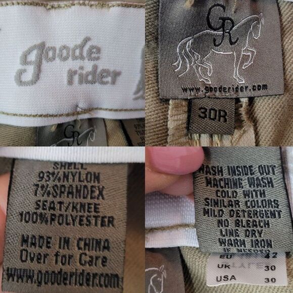 Goode Rider Womens Tan Breeches Knee Patch Equestrian Riding Pants Sz 30R - Picture 2 of 14